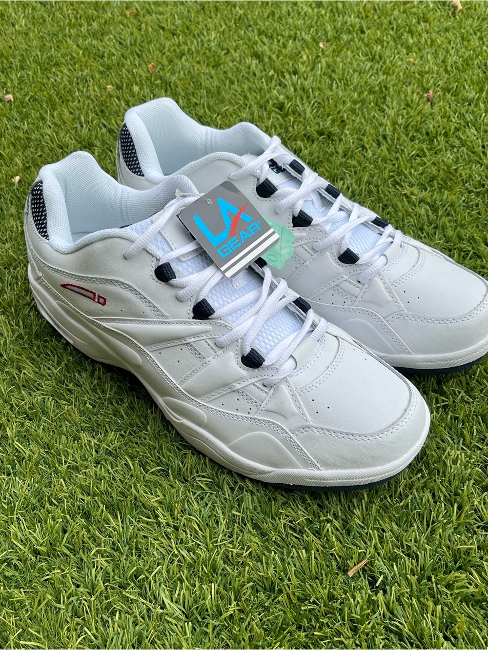 La Gear Men's White Leather Tennis Shoes Sneakers Size 12W New Without Box